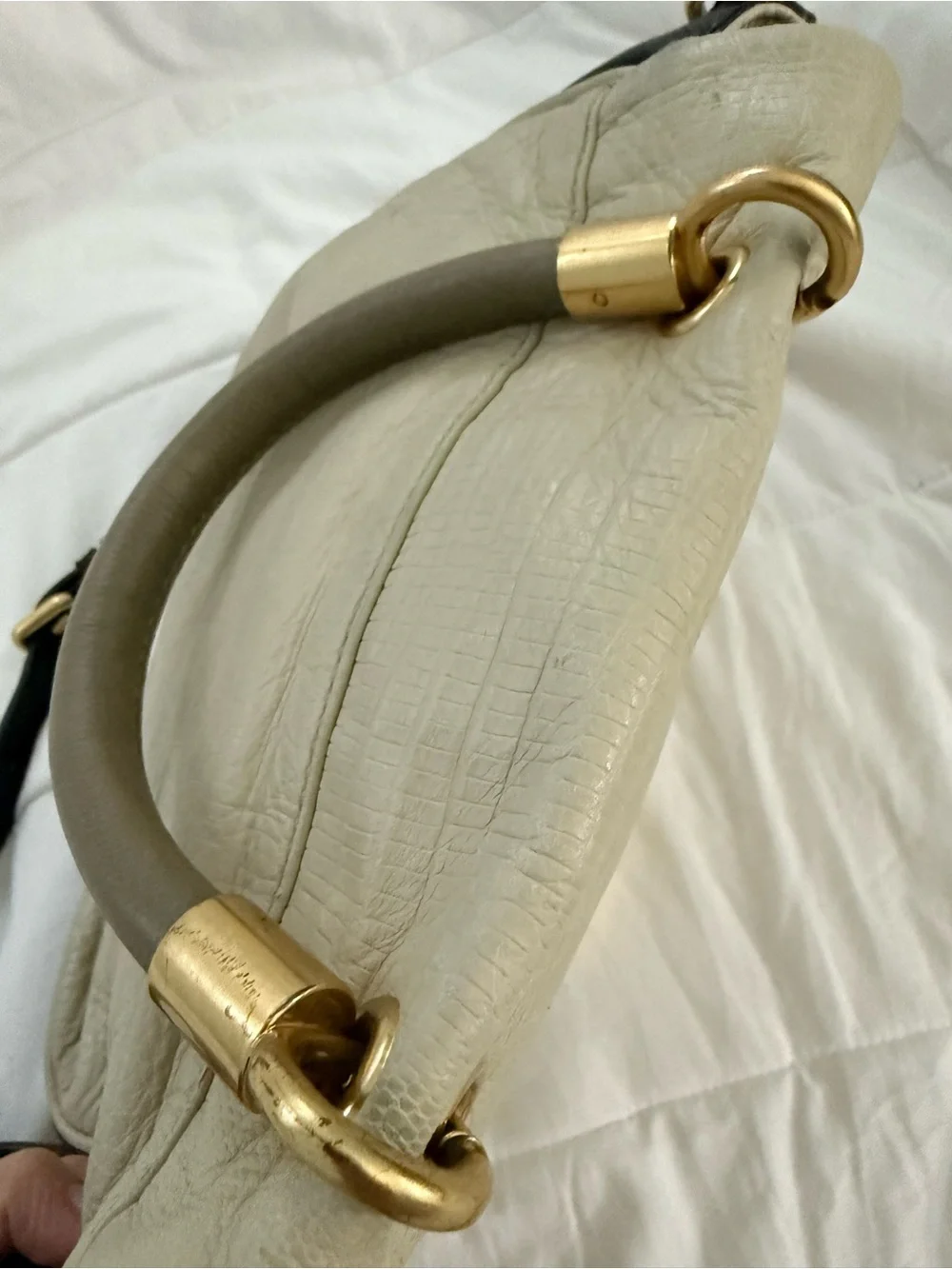 Marc Jacobs Two-Tone Leather Satchel - Cream & Black